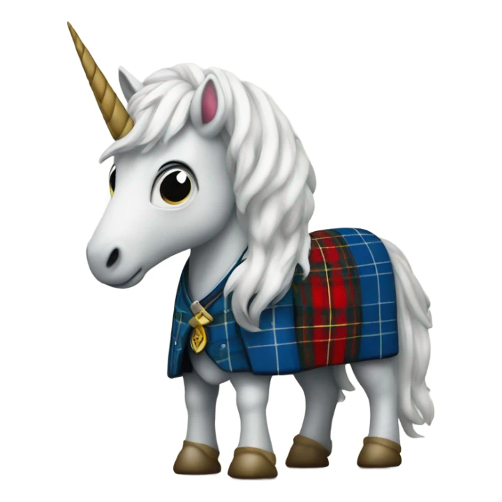 Scottish Unicorn wearing a gordon tartan kilt  sticker