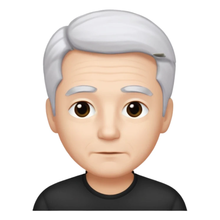 pure white hair, cute mature Boy, black eye brows sticker