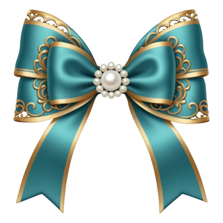 vintage rococo bow, white, with pearl accents sticker