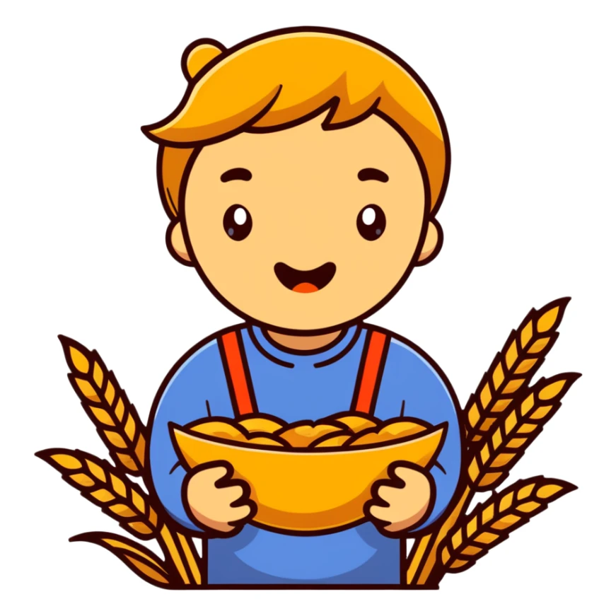 rural person with wheat straw in mouth sticker