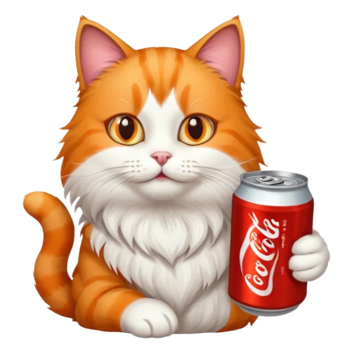 CAT THATS HOLDING COLA sticker