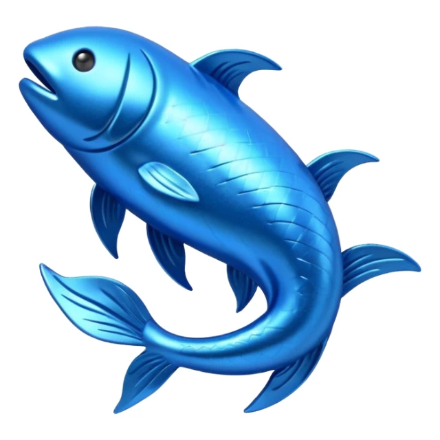 The zodiac symbol Pisces 00d9ff color 3d  sticker