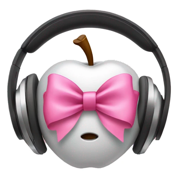 apple headphones with pink bows sticker