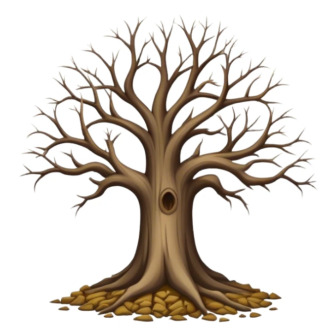 leafless old tree with pile of little trees sticker