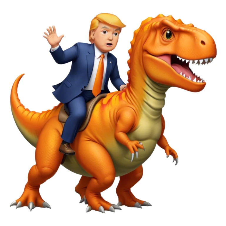 Donald Trump riding a t-Rex sticker