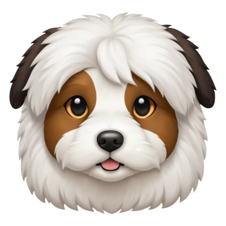 Cotton de tulear dog mostly white with some black and brown ￼ sticker
