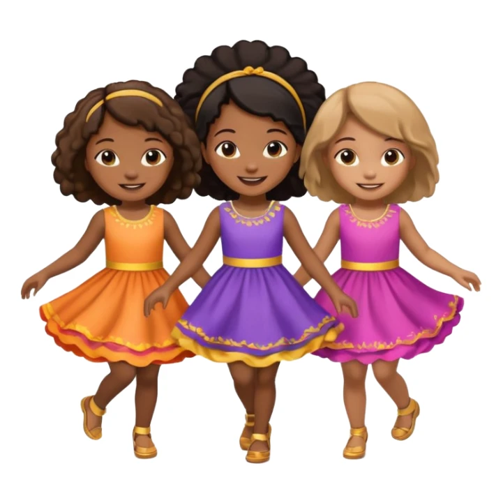 Variety little Black girls dancing sticker