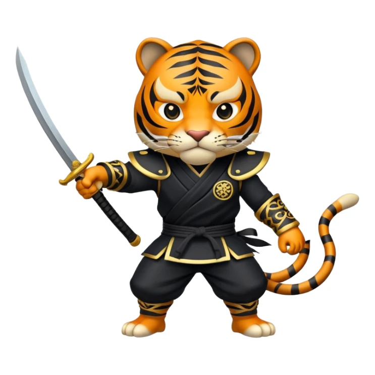 Feudal Japan tiger ninja with black outfit sticker
