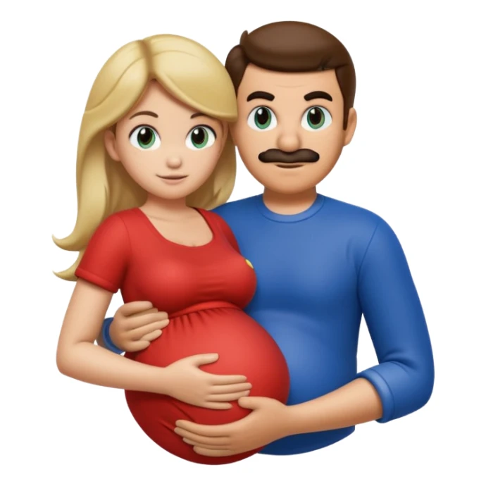 pregnant mario with belly being held by sonic sticker