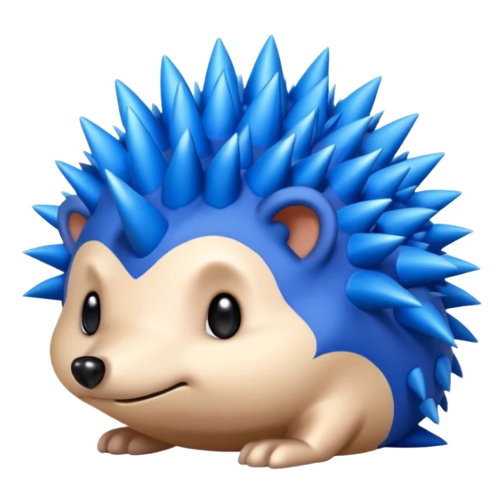  A blue hedgehog with 6 spines only face no whiskers sticker