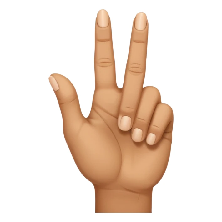 rock hand with the middle and index finger crossing over, middle behind index sticker