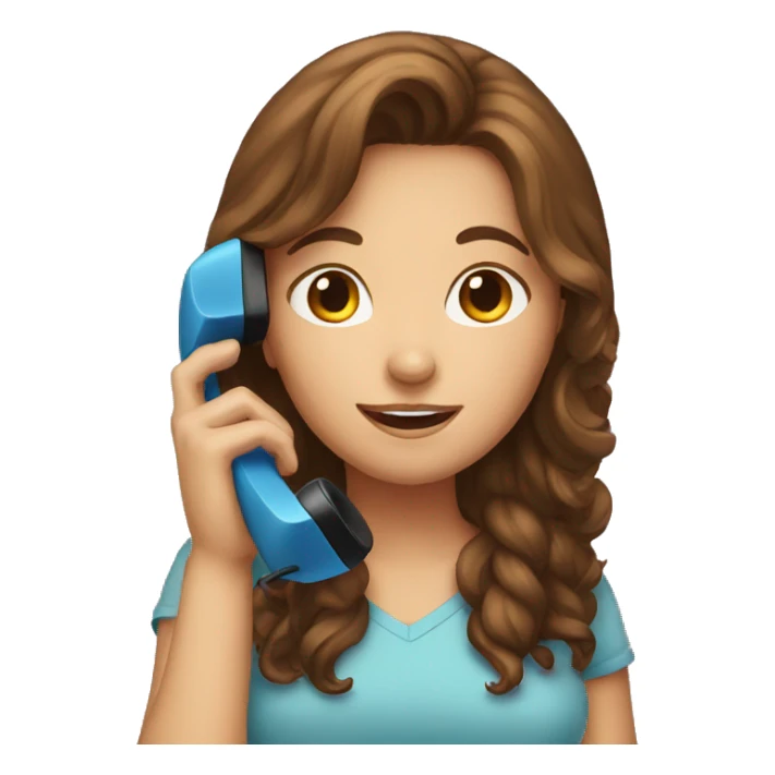 brown hair girl talking on the phone sticker