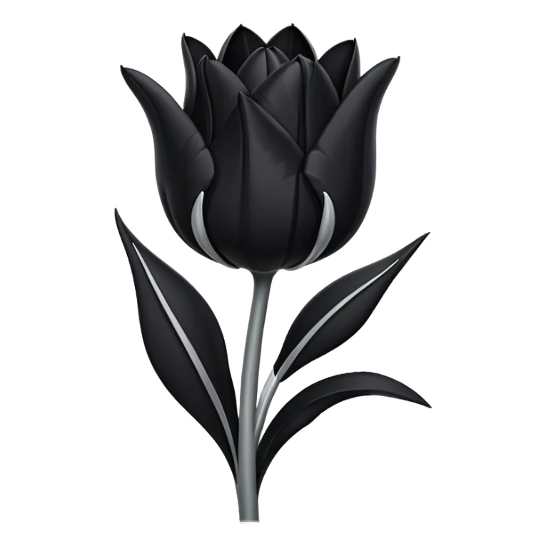single goth tulip with black petals with silver accents sticker