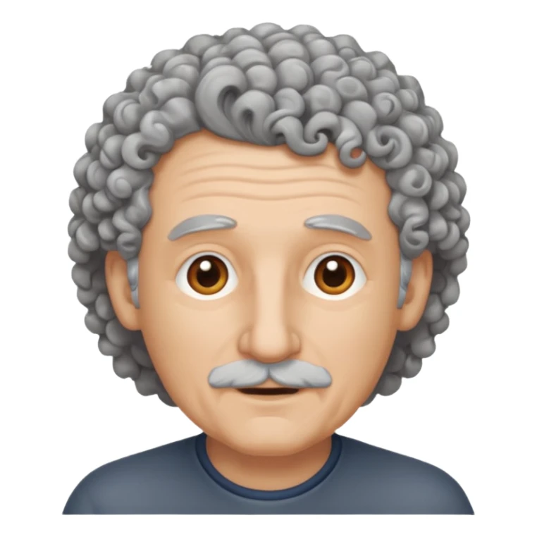 Old white man, curly hair, no beard, no mustache sticker
