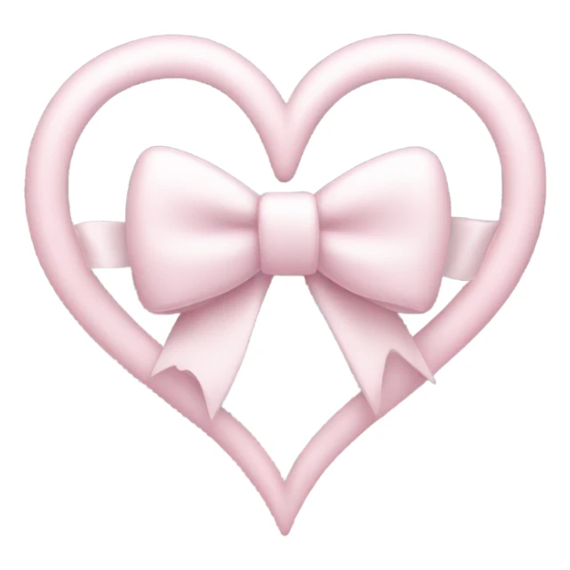 Pastel pink heart with white bow sticker