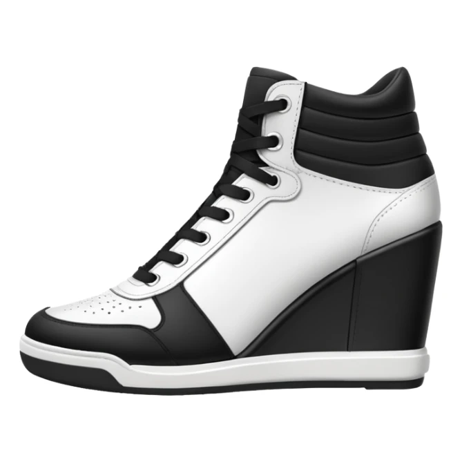 line art wedge sneakers no color sticker