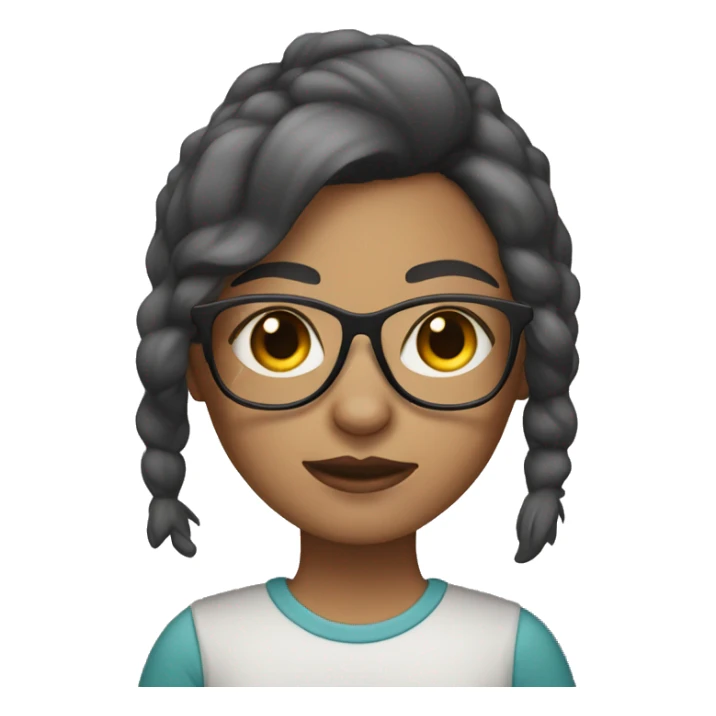 girl with wolf cut and glasses and light skin sticker