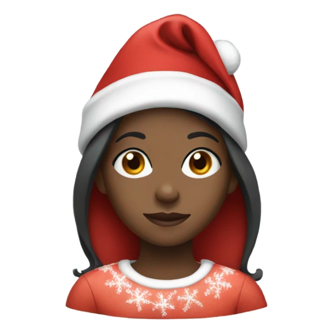 black girl wear a christmas hat sticker