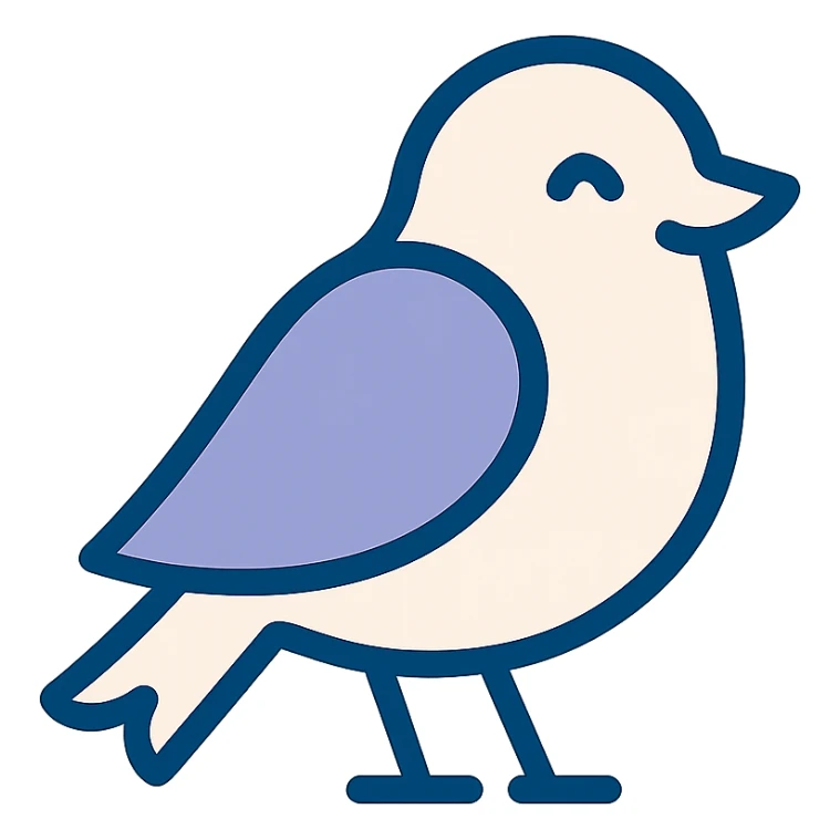 bird, clean modern icon style, simple, recognizable, minimal details, clear silhouette sticker