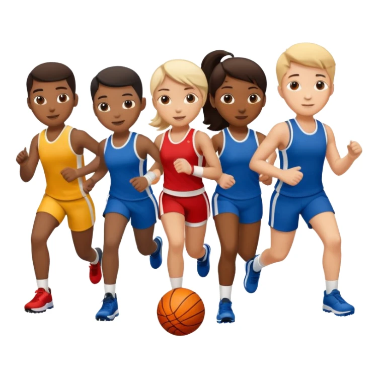 élèves quicoopèrent en faisant su sport sticker