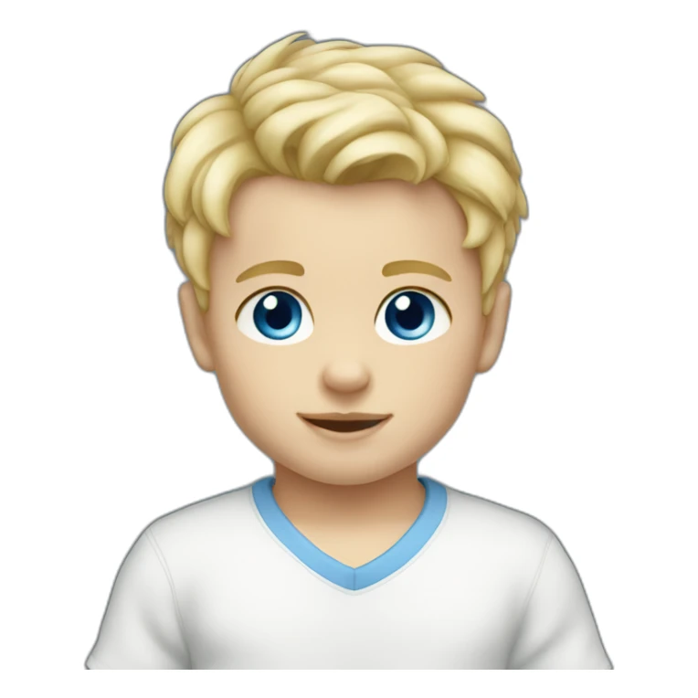 Infant boy blond hair blue eyes sticker