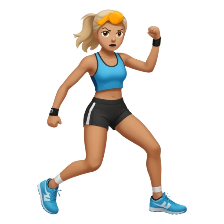 Woman angry kickin sticker