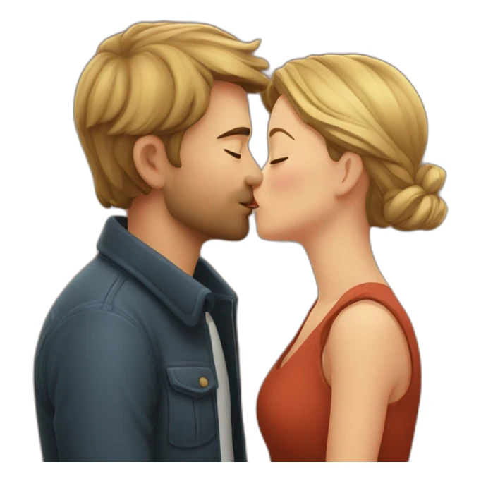 german couple kissing lips to lips sticker