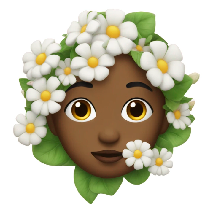 Kissy face with flowers sticker