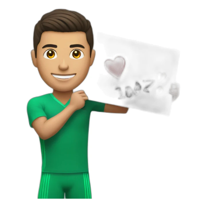 Cristiano Ronaldo holding a sign with Abdul Latif written on it sticker