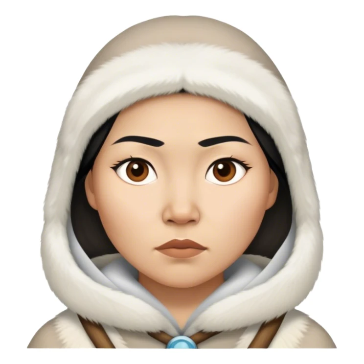Inuit women photorealistic serious sticker