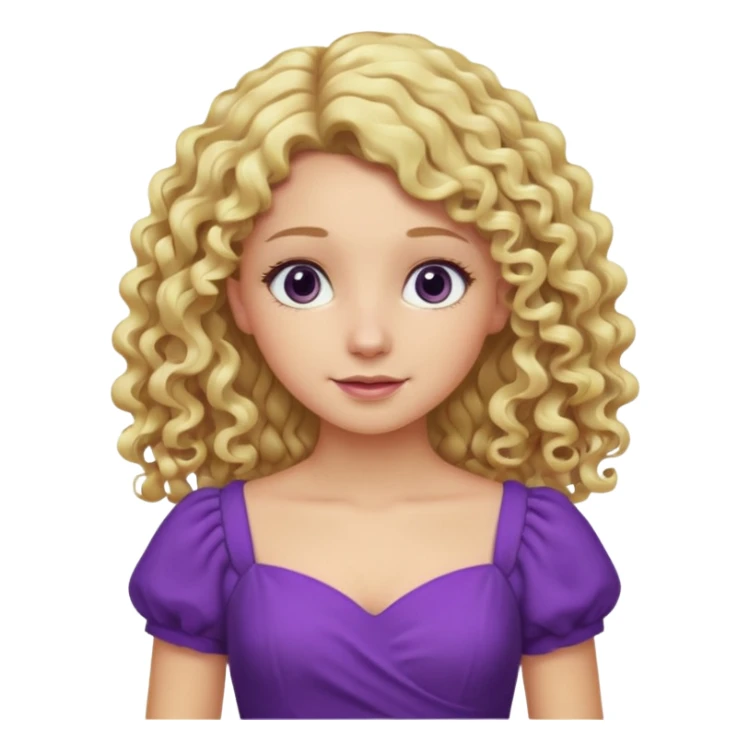 A blonde long cute curly hair make a really everything purple sticker