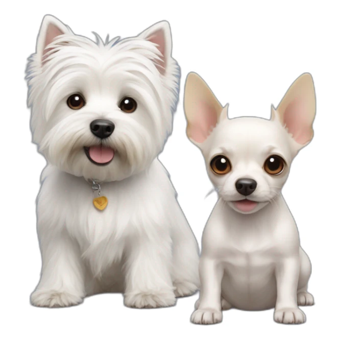 West Highland White Terrier with chihuahua rat sticker