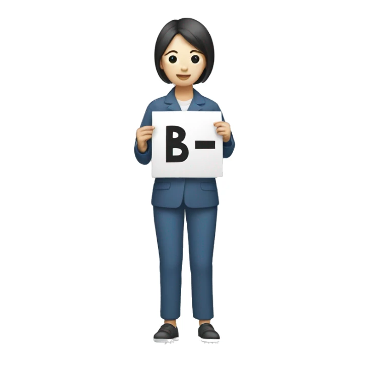 Korean woman holding 4B movement sign sticker