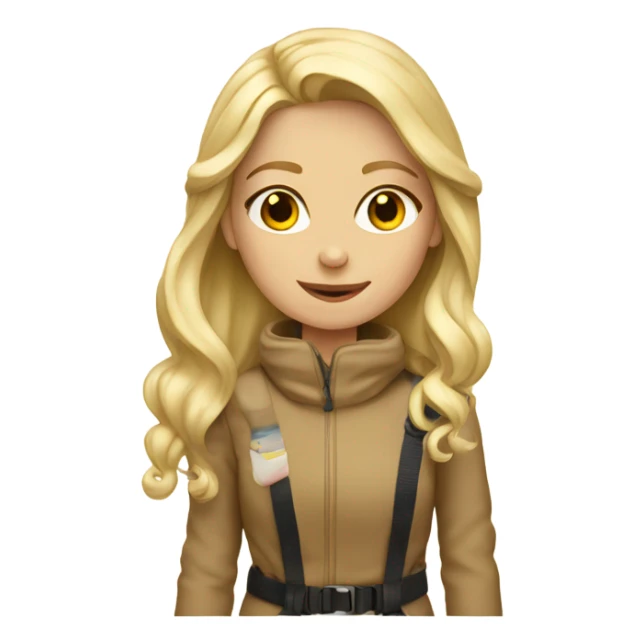 blond girl on a beige skis sticker