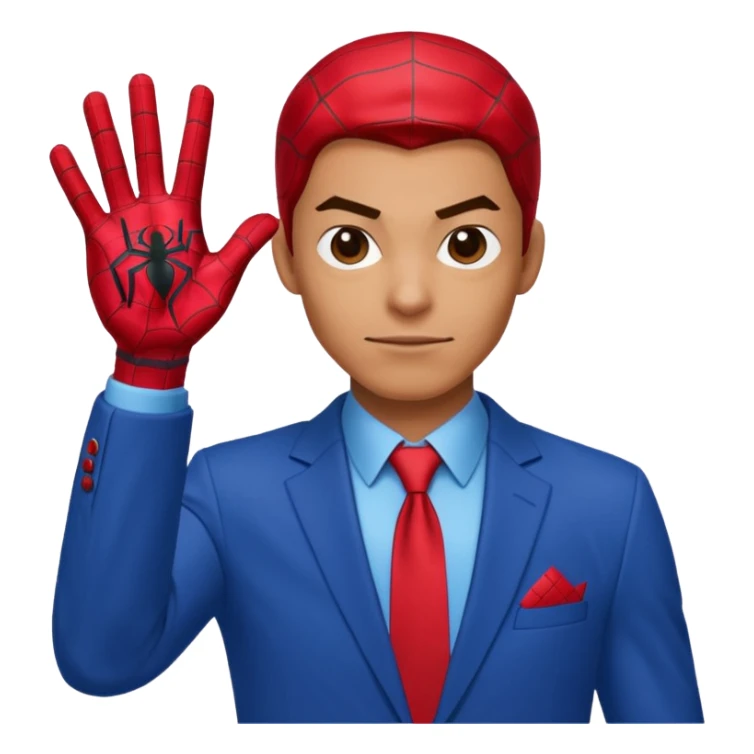 Spiderman just makes an upvote sign with his hand. sticker