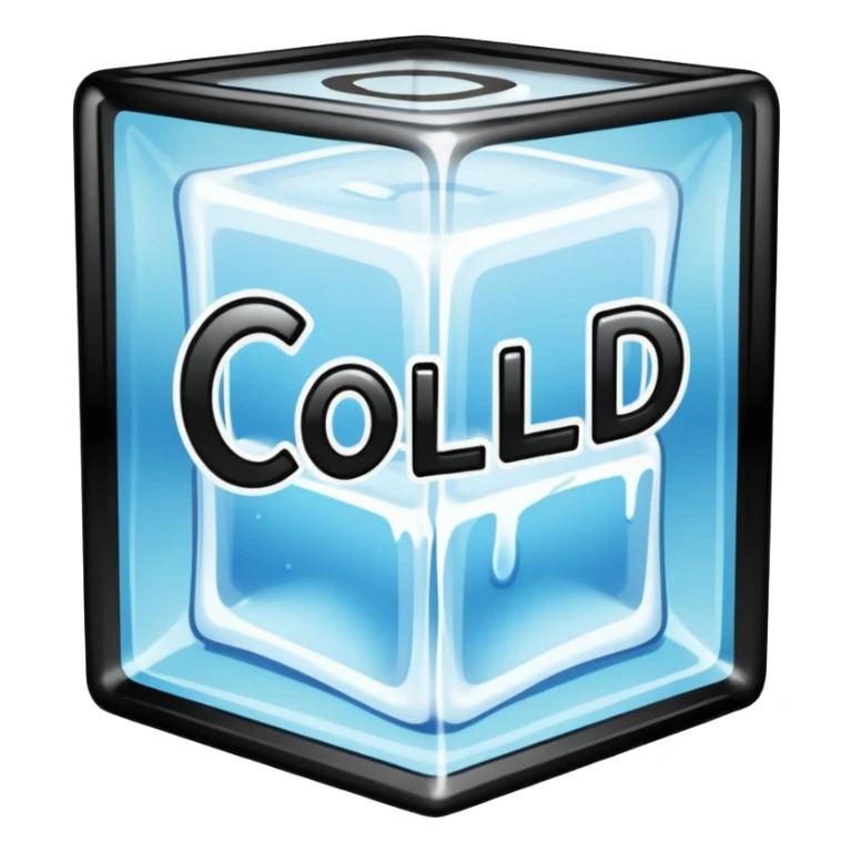 the word COLD  in graffiti in a ice cube sticker