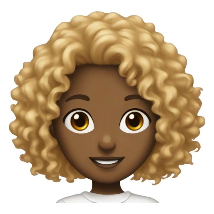 girl with bleach hare, brown eyes, curly hair  sticker