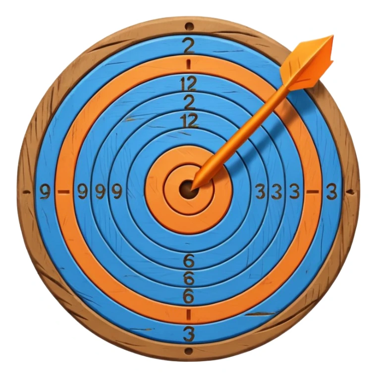 blue target with orange arrow in the center sticker