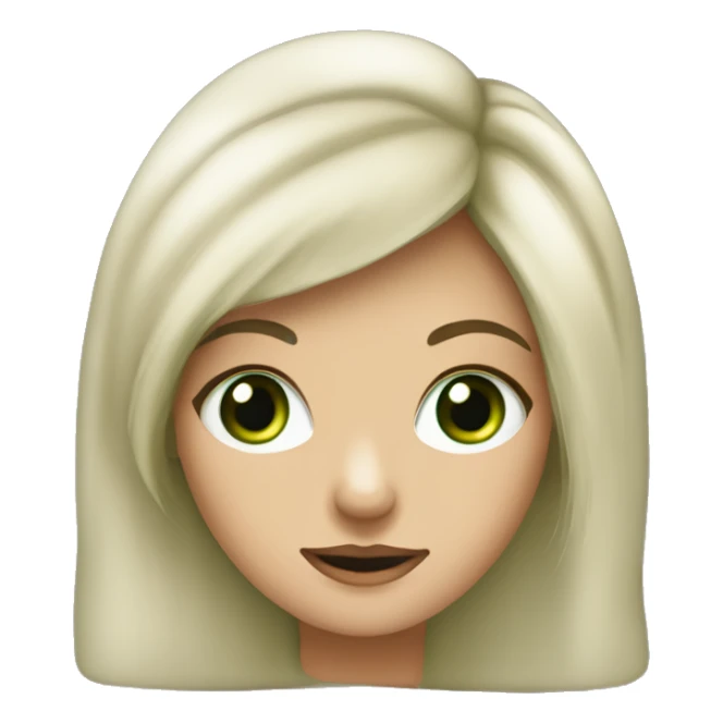 Fille avec cheveux blond gris au yeux vert avec un teint alé sticker