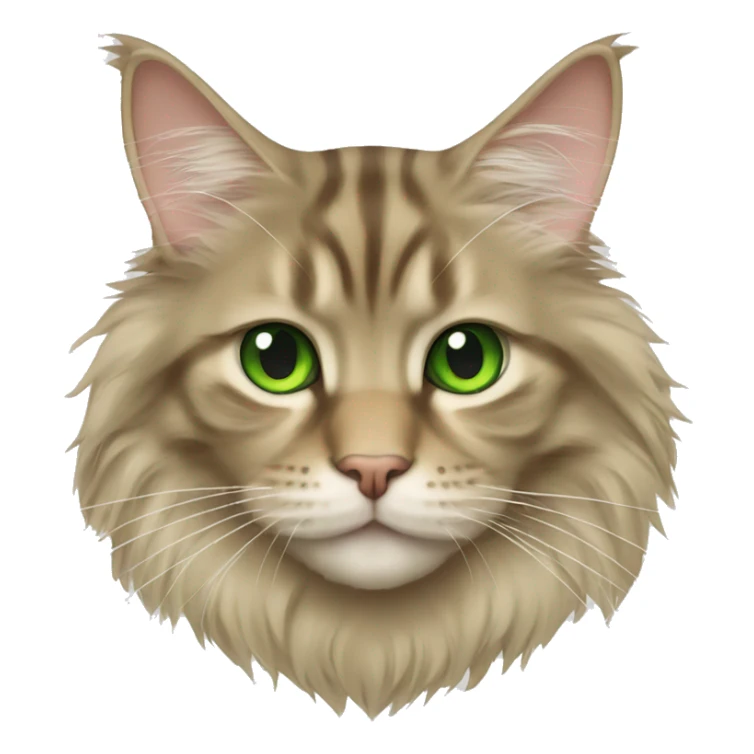 Beige maine coon with green eyes sticker