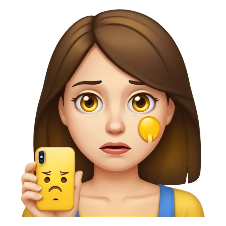 🤨+😠+👩🏼‍🦰 a bit angry more disgusted and make it a yellow iPhone emoji and brunette sticker