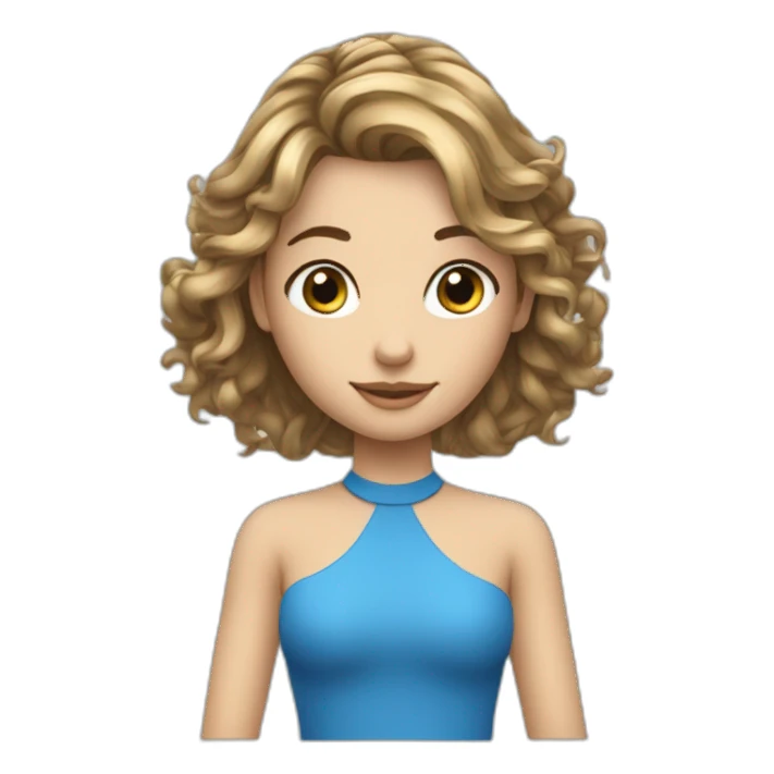 Fille ado cheveux châtain claire yeux bleu sticker