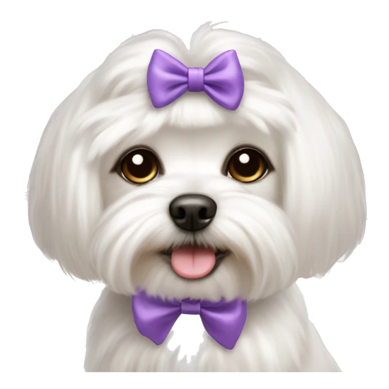 Maltese cute dog with a coquette bow on top sticker