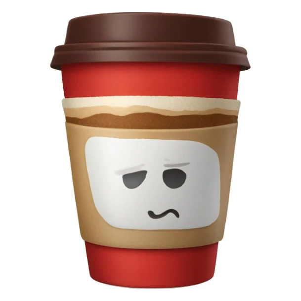 coffee with art in red cup sticker