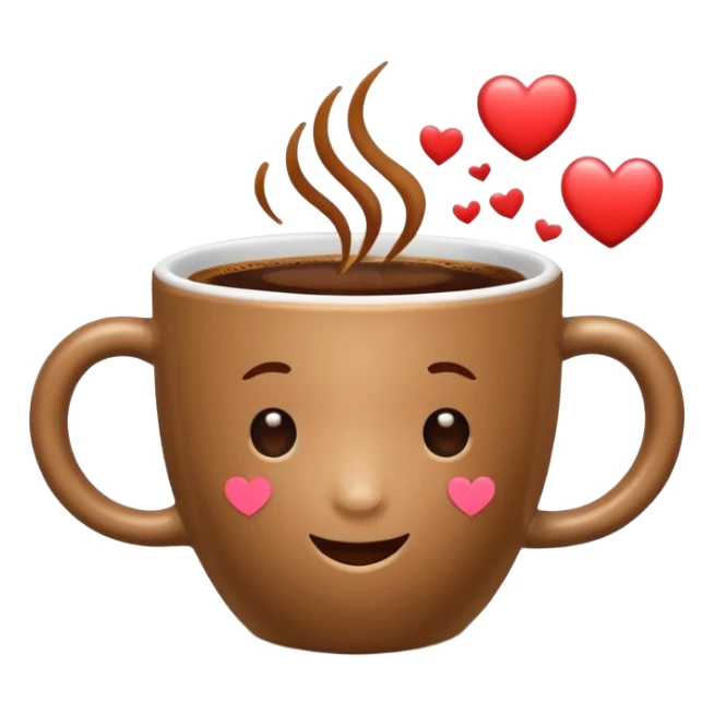 Dansende Kop koffie met hartjes sticker