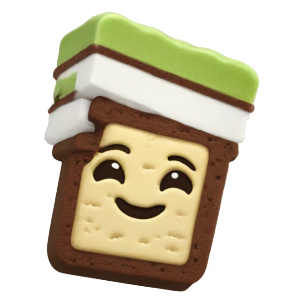 pistachio and chocolate ice cream sandwich that is 3d and detailed sticker