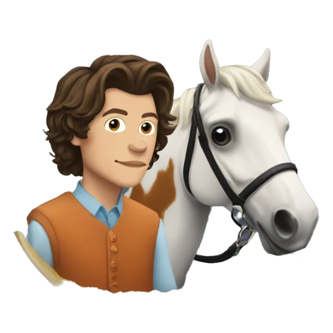 Harry Styles with a fishbowl on a horse  sticker