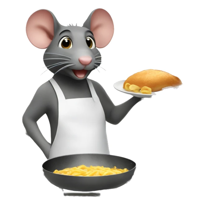 Rat cooking French food  sticker
