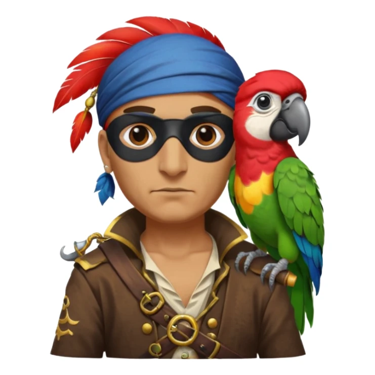 pirate and parrot sticker