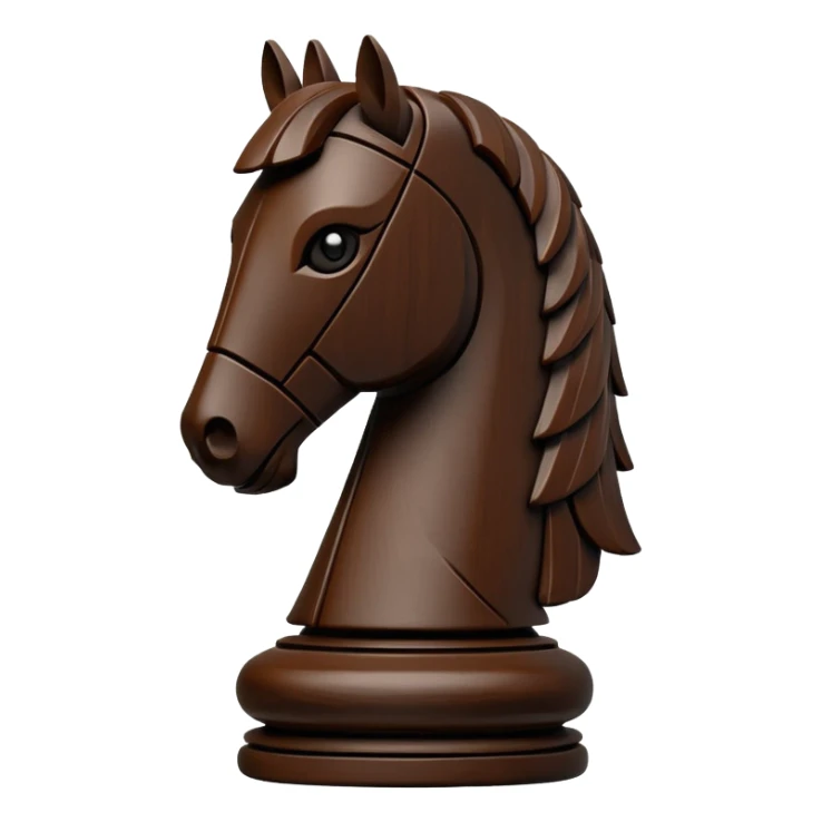 Black Trojan horse chess piece sticker